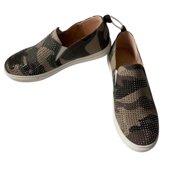 Women's Slip on Sneakers Camouflage with Rhinestones Nicole Miller. Size 6 New - Picture 2 of 9